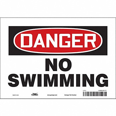 CONDOR 486Z17 Safety Sign 7 in x 10 in Vinyl