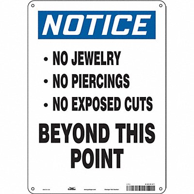 CONDOR 486Z47 Safety Sign 14 in x 10 in Aluminum