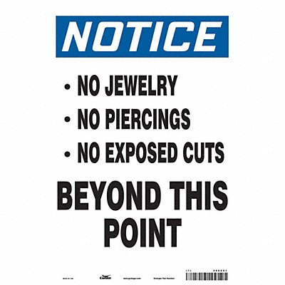 CONDOR 486Z51 Safety Sign 14 in x 10 in Vinyl
