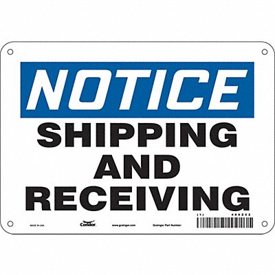 CONDOR 486Z52 Safety Sign 7 in x 10 in Aluminum