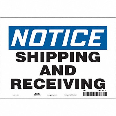 CONDOR 486Z56 Safety Sign 7 in x 10 in Vinyl