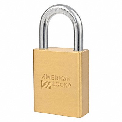 AMERICAN LOCK A3650D035KD Keyed Padlock 15/16 in Rectangle Gold