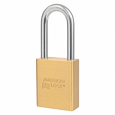 AMERICAN LOCK A3651D045KA Keyed Padlock 15/16 in Rectangle Gold