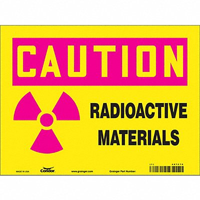 CONDOR 487C70 Safety Sign 9 in x 12 in Polyethylene