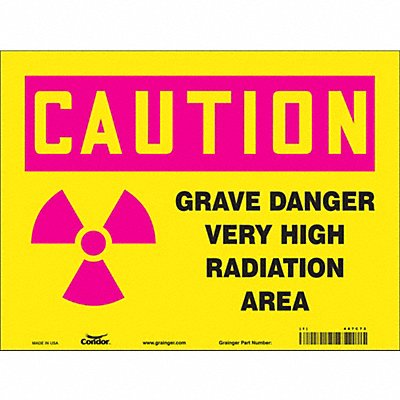 CONDOR 487C72 Safety Sign 9 in x 12 in Polyethylene