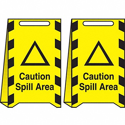 CONDOR 487C83 Floor Sign Yellow Plastic 20 in H
