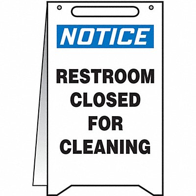 CONDOR 487C94 Floor Sign White Plastic 20 in H
