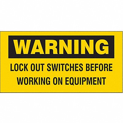CONDOR 487C95 Safety Sign 4.5in x 4.5in Vinyl PK2