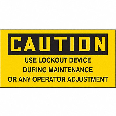 CONDOR 487C96 Safety Sign 2.25in x 4.5in Vinyl PK2