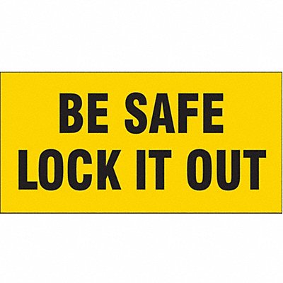 CONDOR 487D03 Safety Sign 2.25in x 4.5in Vinyl PK2