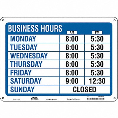 CONDOR 487D40 Admittance Sign 10 in x 14 in Vinyl