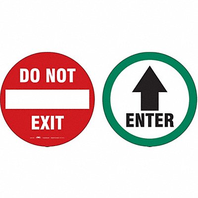 CONDOR 487D50 Exit Sign 6 in x 6 in Vinyl
