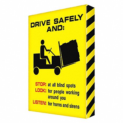 CONDOR 487D67 Safety Sign 24 in Aluminum