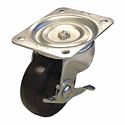 GRAINGER P2SR040GPSB Standard Plate Castor Swivel 250 lb.