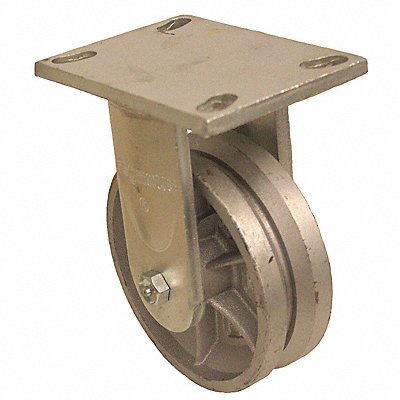 GRAINGER P23RC080R16VG1 V-Groove Track-Wheel Plate Castor Rigid