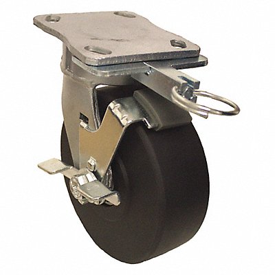 GRAINGER P25SNMB040K14WBDL Kingpinless Plate Castor Swivel 1750 lb.