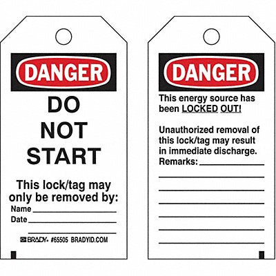 BRADY 133497 Lockout Tag 5-3/4 Hx3 W Polyester PK25