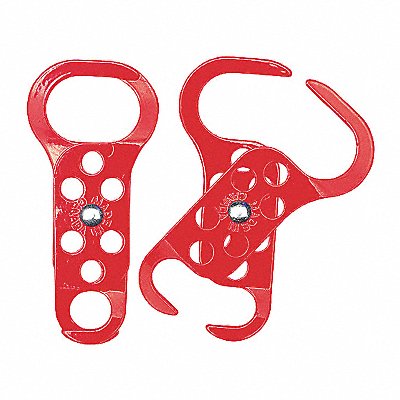 BRADY 236919 Lockout Hasp Red Steel 4-15/16 L