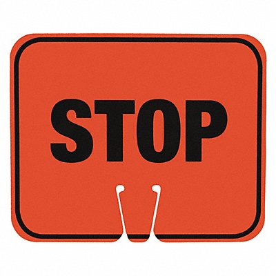 GRAINGER 03550ST Traffic Cone Sign 12-1/2 L ABS Plastic