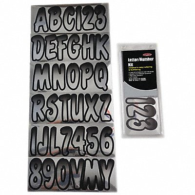 HARDLINE PRODUCTS GCHBKG200 Number and Letter Combo Kit Chrome/Black