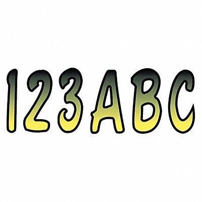 HARDLINE PRODUCTS GYEBKG200 Number and Letter Combo Kit Yellow/Black