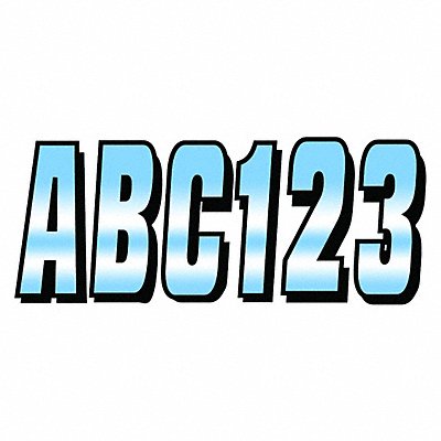 HARDLINE PRODUCTS GCHBLK320 Number and Letter Combo Kit Chrome 3in.H