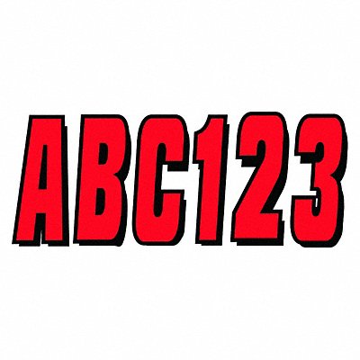 HARDLINE PRODUCTS GREBLK320 Number and Letter Combo Kit Red 3 in H