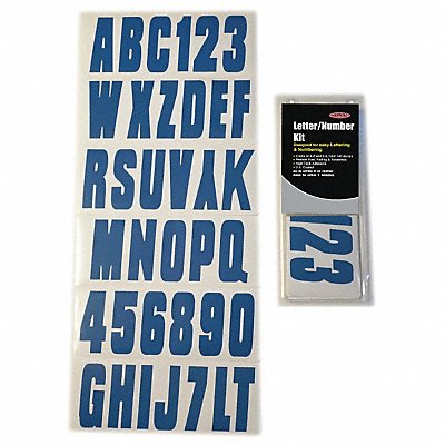 HARDLINE PRODUCTS GBLU350EC Number and Letter Combo Kit Blue 3 H