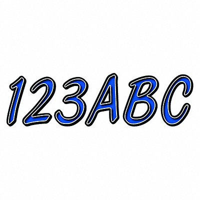 HARDLINE PRODUCTS GBLBKG400 Number and Letter Combo Kit Blue 3in.H