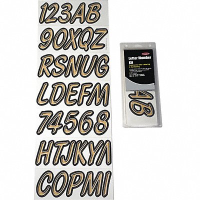HARDLINE PRODUCTS GBRBKG400 Number and Letter Combo Kit Brown 3 in.H