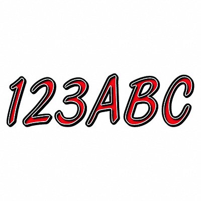 HARDLINE PRODUCTS GREBKG400 Number and Letter Combo Kit Red 3in.H
