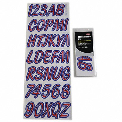 HARDLINE PRODUCTS GREPUG400 Number and Letter Combo Kit Red/Purple