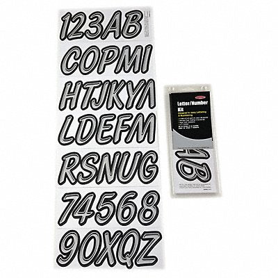 HARDLINE PRODUCTS GSIBKG400 Number and Letter Combo Kit Silver 3in.H