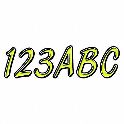 HARDLINE PRODUCTS GYEBKG400 Number and Letter Combo Kit Yellow 3in H