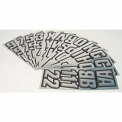 HARDLINE PRODUCTS GCHBLK500 Number and Letter Combo Kit Chrome/Black