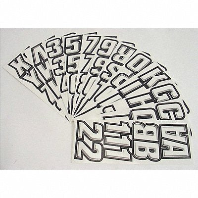HARDLINE PRODUCTS GWHBLK500 Number and Letter Combo Kit White/Black