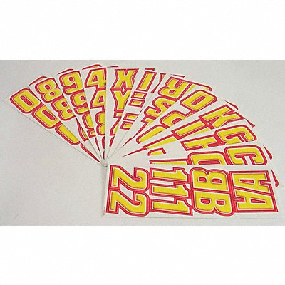 HARDLINE PRODUCTS GYERED500 Number and Letter Combo Kit Yellow/Red