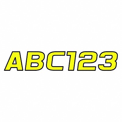 HARDLINE PRODUCTS GYEBLK700 Number and Letter Combo Kit Yellow 3in.H