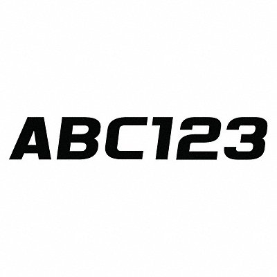 HARDLINE PRODUCTS GBLK700EC Number and Letter Combo Kit Black 3 in.H