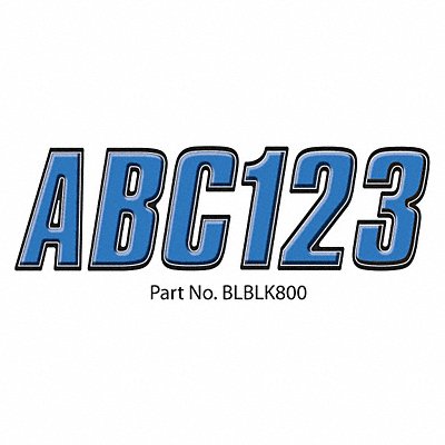 HARDLINE PRODUCTS GBLBLK800 Number and Letter Combo Kit Blue 3 in H