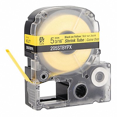 EPSON 205STBYPX Heat Shrink Tube Black on Yellow 0.187inW