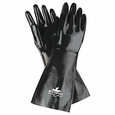 MCR SAFETY 6948 Chemical Gloves L 18 L Blk PR
