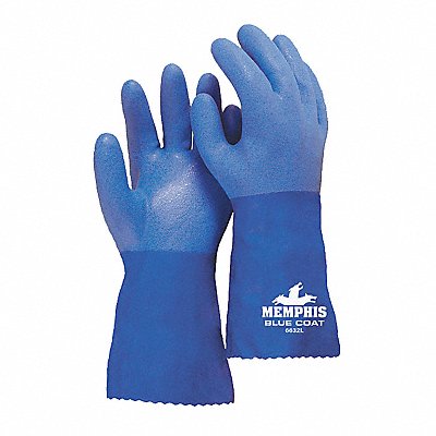 MCR SAFETY 6632M J4417 Chemical Gloves M 12inL Blue Gauntlet PR