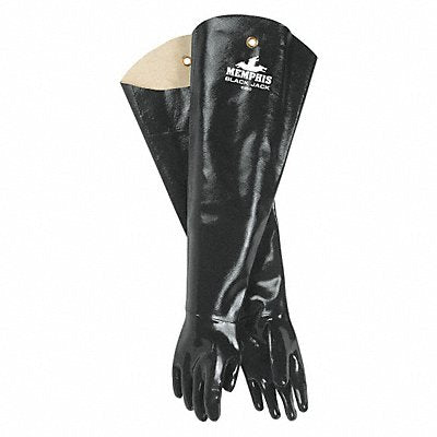 MCR SAFETY 6950 Chemical Gloves L 31 in L Blk PR