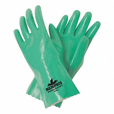 MCR SAFETY 9782L J4427 Chemical Gloves L 12 in L Green PK12