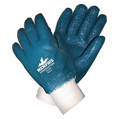 MCR SAFETY 9751R Chemical Gloves L Blue/White PK12