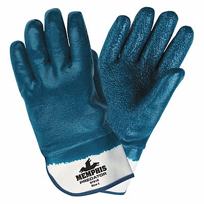 MCR SAFETY 9761RS Chemical Gloves S 11 in L Rough PK12