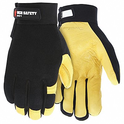 MCR SAFETY 901XL Coated Gloves XL Blk/Yellow Unlined PR
