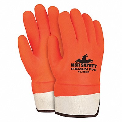 MCR SAFETY 6521SCO Chemical Gloves L 12in. L Sandy PVC PK12
