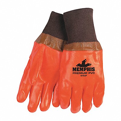 MCR SAFETY 6702F Chemical Gloves L 11-1/2 in L Sandy PR